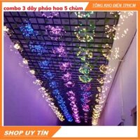 Dây đèn Led Hoa Bồ Công Anh firework 500 bóng ánh vàng/ đủ màu - 5 chùm 3 Tầng