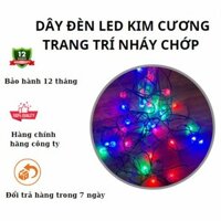 Dây đèn LED kim cương trang trí nháy chớp 40m / 100m, dây đen đủ màu lắp cây, nhà, sân vườn Dây đèn LED kim cương