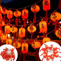 Dây Đèn Led Lồng Đèn Đỏ Trang Trí Tết Tượng Trưng Cho Sự May Mắn, Hạnh Phúc (Cắm Dây Điện)