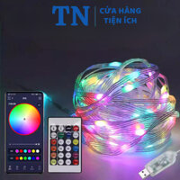 Dây đèn led nháy giọt lệ dài 10m chớp nháy theo nhạc, chống nước kèm điều khiển