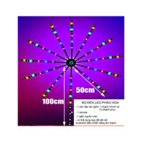 Dây Đèn Led Pháo Hoa Dán Tường Trang Trí Trong Nhà Dịp Noel, Tết RGB 16 Triệu Màu Cảm Biến Âm Thanh