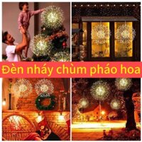 Dây đèn led pháo hoa trang trí chớp nháy 3 tầng x 5 chùm cắm điện 220V chống nước, Đèn led trang trí tết