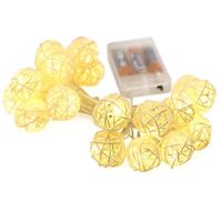 Dây đèn led quả cầu mây dùng trang trí GV-BSL