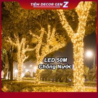 Dây đèn Led quấn cây chống nước trang trí ngoài trời 50M - Đèn led trang trí treo, thả quán cafe , sân vườn, tết, noel