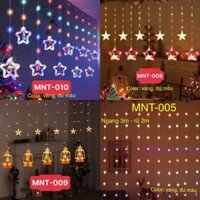 Dây đèn LED rèm Noel ngang dài 3m chống thấm nước trang trí ngoài trời đèn led nháy mành rèm rũ