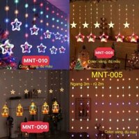 Dây đèn LED rèm Noel ngang dài 3m chống thấm nước trang trí ngoài trời đèn led nháy mành rèm rũ