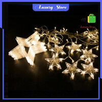 Dây Đèn LED Rèm Sao Chống Thấm Nước Trang Trí Ngoài Trời - Dài 2.5 Mét - Hàng chính hãng - Vàng
