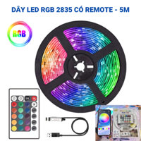 Dây Đèn LED RGB 2835 12V 5M - Trang Trí Phòng Ngủ, Nháy Theo Nhạc, Phù Hợp Máy Tính, Tiệc Tùng