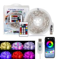 Dây Đèn Led RGB 5V 16 triệu Màu điều khiển Remote 24 phím, APP điện thoại Dài 5/10/20M chống nước nháy theo nhạc