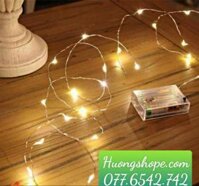 Dây Đèn Led Sử Dụng Pin - Đom Đóm Nháy Đèn Vàng - 10m - 100 Bóng