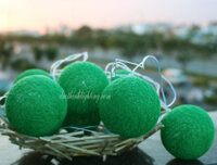 Dây Đèn LED Trái Châu Cotton Xanh Lá