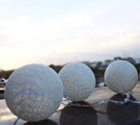 Dây Đèn LED Trái Châu Cotton Trắng