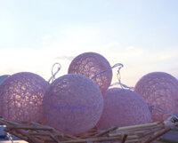 Dây Đèn LED Trái Châu Cotton Hồng