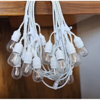 Dây đèn led trắng 5m-15m bóng vàng tóc trang trí ngoài trời, decor nhà, sân vườn, cà phê, trà chanh