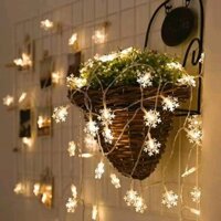 Dây Đèn LED Trang Trí Bông Tuyết - 3m - Vàng
