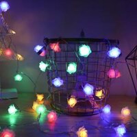 dây đèn led trang trí, hoa hồng nhựa, đèn nháy,  10 mét, 220V/EU plug