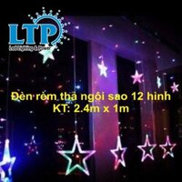 Dây đèn led trang trí LTP rèm led ngôi sao trang trí noel - kích thước 2.4m