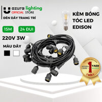 Dây đèn LED trang trí ngoài trời 15 MÉT 24 BÓNG, Đèn LED 220V 3W  kháng nước, Đèn Decor trang trí