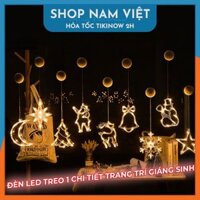 Dây Đèn Led Treo Hình Bông Tuyết, Chuông, Trăng Sao Trang Trí Giáng Sinh - Chính Hãng NAVIVU - Trái tim