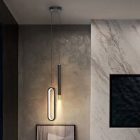 Dây Đèn LED Treo Trần Nhà Trang Trí Màu Đen Phong Cách Hiện Đại