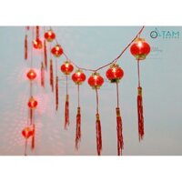 Dây đèn lồng đèn đỏ trang trí tết số 04 trái nhỏ TTTM