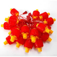 Dây đèn lồng hồng phát 12 quả dùng trang trí trong các dịp lễ, tết