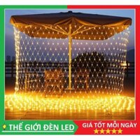 Dây đèn rèm led lưới cá 2m x 1.5m chế độ đèn sáng chớp nháy trang trí ngoài trời