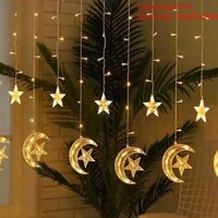 Dây đèn rèm trăng ôm sao led trang trí noel & tết