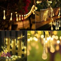 Dây đèn sân vườn trái bầu giọt nước năng lượng mặt trời chống nước