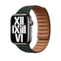 Dây đeo Apple Watch 49/mm 45mm/ 44mm/ 42mm Sequoia Green Leather Link S/M Hàng Chính Hãng Apple