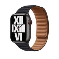 Dây đeo Apple Watch 49mm/ 45mm/ 44mm/ 42mm Midnight Leather Link S/M Hàng Chính Hãng Apple