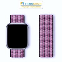 Dây đeo Apple Watch series 8 7 6 5 4 3 SE Ultra - chất Nylon DAW - 1 Hồng sọc - 38 40 41mm