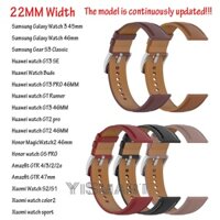 Dây Đeo Bằng Da 22mm Cho Đồng Hồ Thông Minh Samsung Galaxy Watch 3 45MM, Gear S3, Huawei GT 2 pro / GT3 pro 46MM ,Amazfit GTR 4 3 2