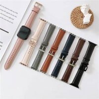 Dây Đeo Bằng Da Có Khóa Kim Loại Cho iwatch series 8 7 6 5 3 4 2 SE 45mm 41mm 40mm 44mm 42mm 38mm