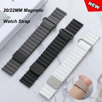 Dây Đeo Bằng Da Khóa Nam Châm 20mm 22mm Cho Samsung Galaxy Watch 3 Galaxy Gear S3 HUAWEI Watch GT2 Amazfit GTR2 3 Pro