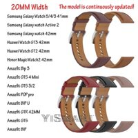 Dây Đeo Bằng Da Thật 20mm Cho Đồng Hồ Thông Minh Samsung Galaxy watch 5 4 3 Huawei GT3 GT2 42mm, Amazfit GTS4 Mini, Amazfit BIP