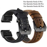 Dây Đeo Bằng Da Thật Cho Đồng Hồ Garmin Fenix 5X Plus 5 Fenix 6X Pro 6 3 HR Forerunner 935 945 S60