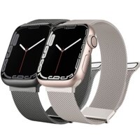 Dây đeo bằng thép không gỉ kim loại tương thích với iwatch ultra 49mm bands series 7 6 5 4 4 4 se 41/40/42/44/45mm, mesh loop magnetic milanese strap