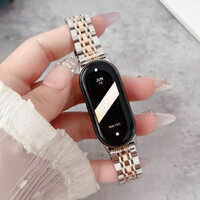 Dây đeo bằng thép không gỉ tương thích cho Vòng đeo tay thông minh Mi Band 8 / 9 Dây đeo cổ tay kim loại cho Xiaomi Mi Band 9 Dây đeo đồng hồ nam nữ
