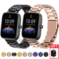 Dây đeo bằng thép không gỉ Thay thế dây đeo kim loại cho Xiaomi Huami Amazfit Bip 5 Unity 3 U Pro GTS 4 Mini GTS3 GTS2