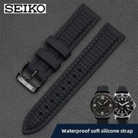 Dây đeo cao su 18 / 20 / 22 / 24mm cho dây đeo đồng hồ Seiko số 5 Silicon Chống Thấm Nước Chống Mồ Hôi Nước Mềm Ma Đóng Hộp Abalone Nam Nữ Dây Xích Đồng Hồ Thông Minh Vòng Tay Thay Thế