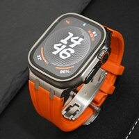 Dây Đeo Cao Su Dây Silicon Bướm Khóa Vòng Tay Cho Apple Watch Ultra 2 49mm Series 9 45mm Cho iWatch 8 7 se 6 5 4 3 2 1 42mm 44mm 40mm 41mm 38mm