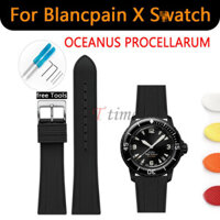Dây đeo cao su Fluoro chất lượng cao cho đồng hồ S X Blancpain Fifty Fathoms Năm đại dương cho OCEANUS PROCELLARUM Vòng đeo tay phát hành nhanh 22mm Dây đeo đồng hồ FKM cao cấp kèm dụng cụ