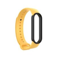 Dây Đeo Cao Su Silicon 2 màu Cho Xiaomi Miband 5 Chất Lượng cao - Yellow - black,Miband 5 &amp; 6