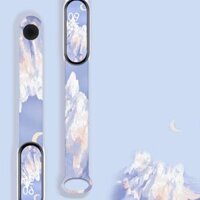 Dây Đeo Cao Su Xiaomi Miband 7  Mi band 7 hoạ tiết xinh xắn Chất Lượng cao - Tím,Miband 7