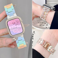 Dây đeo cầu vồng kẹo tương thích cho đồng hồ thông minh Ultra 2 S10 9 49mm 8 7 6 SE 3 Dây đeo đồng hồ Laser cho dây đeo iWatch 46mm 44mm 45mm 42mm 41mm 40mm Phụ kiện dây đeo