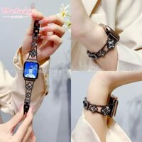 Dây đeo cỏ bốn lá hợp thời trang bằng thép không gỉ phù hợp cho iwatch Seires10 42mm 46mm Dây đeo đồng hồ loại khóa thủ công Ultra 2 9 8 7 se 6 5 4 3 49mm 45mm 41mm 44mm 40mm