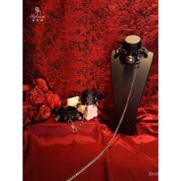 Dây đeo cổ chuông cho phụ nữ, dây chuyền hình chó con nhỏ, vòng cổ da, bộ còng tay, mẫu mới K9