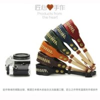 Dây đeo cổ tay da cho máy ảnh không gương Bai Zhuo, dây đeo tay DSLR R5 M100 Canon M5 M6 Leica Q2 Instax XT3 A7 [cxy]