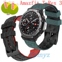 Dây đeo cổ tay silicon cho đồng hồ thông minh Amazfit T-REX 3 Phụ kiện dây đeo thay thế có màng bảo vệ màn hình